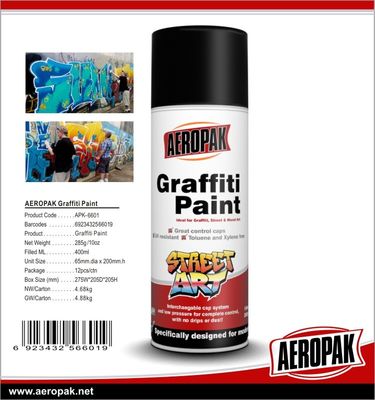 MSDS LPG 400ml Graffiti Marking Spray Paint Acrylic Aeropak